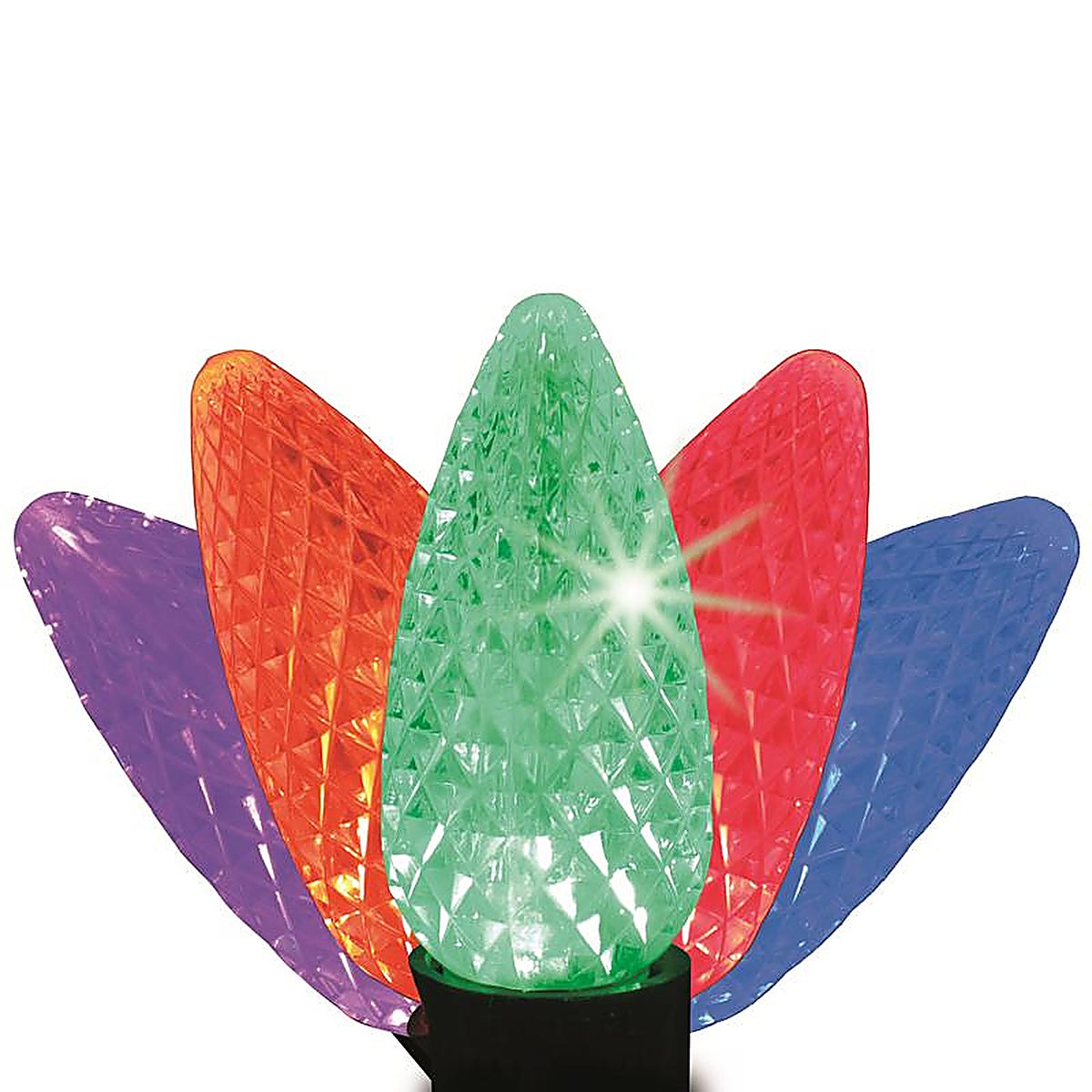 Holiday Bright Lights - 25LEDFC9TMUTWA - LED C9 Multicolored 25 ct Replacement Christmas Light Bulbs