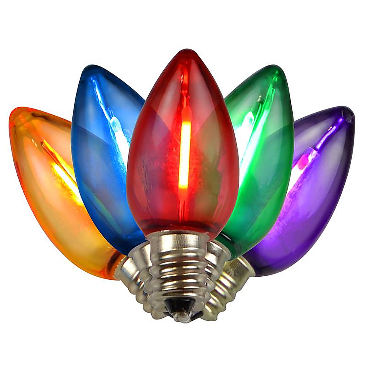 Holiday Bright Lights - BU25FLDSC7-TMUA - LED C7 Multicolored 25 ct Replacement Christmas Light Bulbs