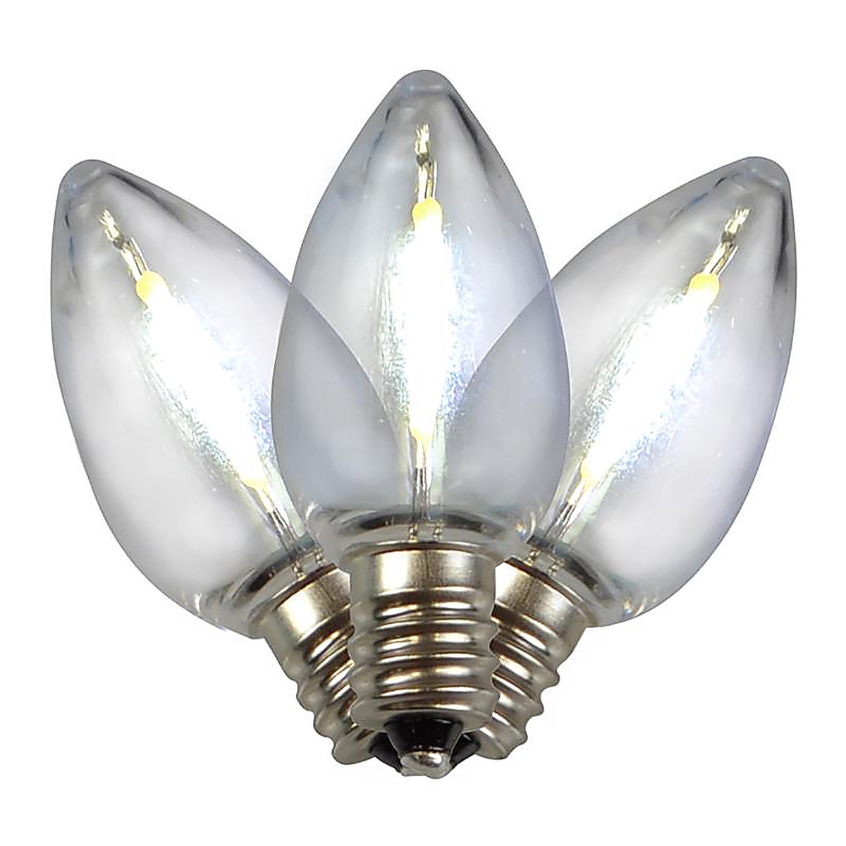 Holiday Bright Lights - BU25FLDSC7-TPWA - LED C7 Pure White 25 ct Replacement Christmas Light Bulbs