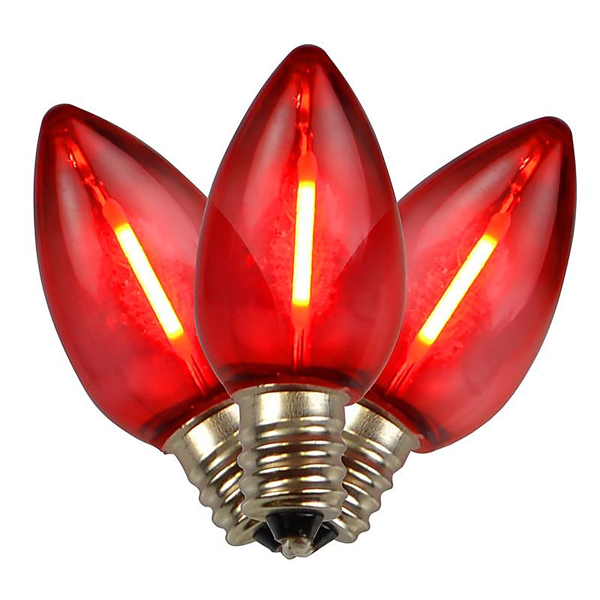 Holiday Bright Lights - BU25FLDSC7-TRDA - LED C7 Red 25 ct Replacement Christmas Light Bulbs
