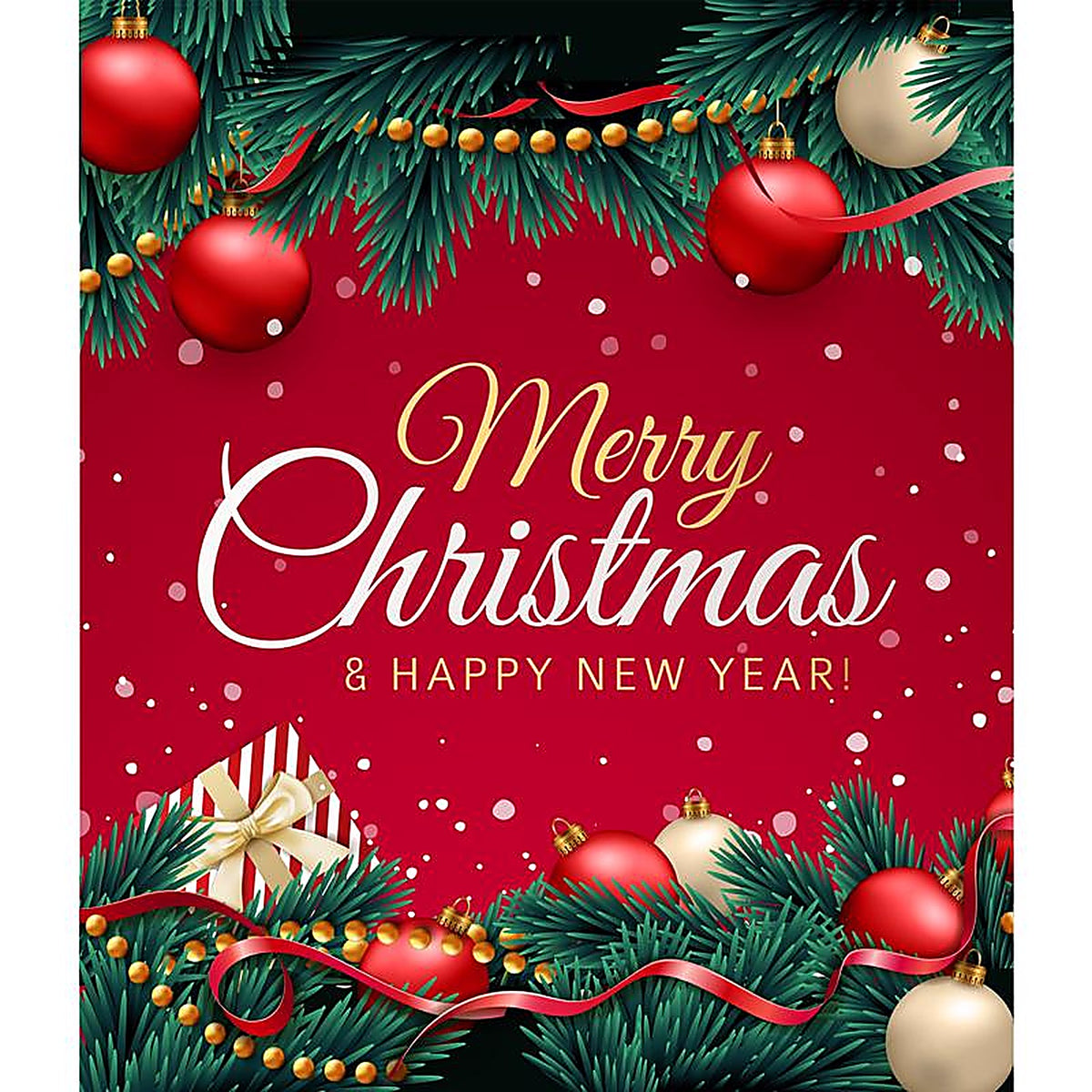 Celebrations - RE1-07-08-001 - Merry Christmas and Happy New Year 7 ft. x 8 ft. Garage Door Cover