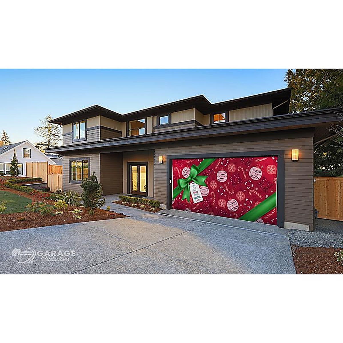 Celebrations - RE2-07-16-002 - Merry Christmas and Happy New Year 7 ft. x 16 ft. Garage Door Cover