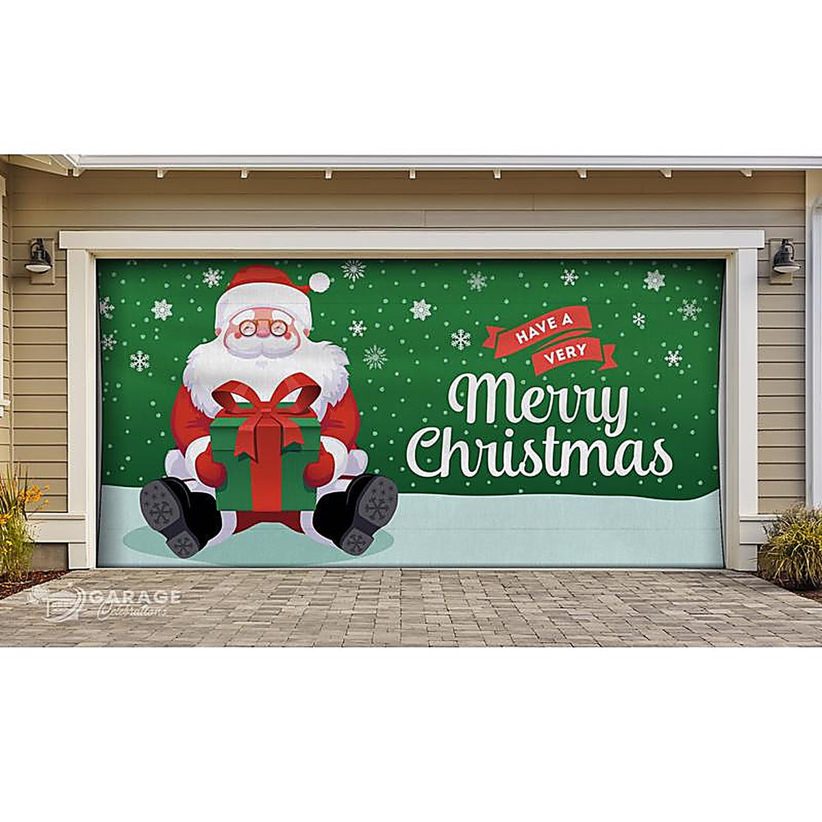 Celebrations - RE2-07-16-005 - Have a Merry Christmas 7 ft. x 16 ft. Garage Door Cover