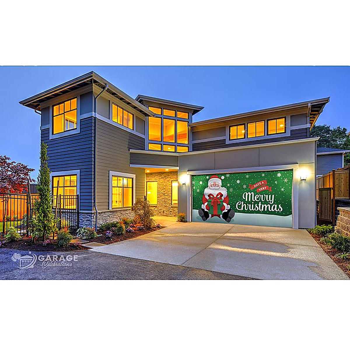 Celebrations - RE2-07-16-005 - Have a Merry Christmas 7 ft. x 16 ft. Garage Door Cover