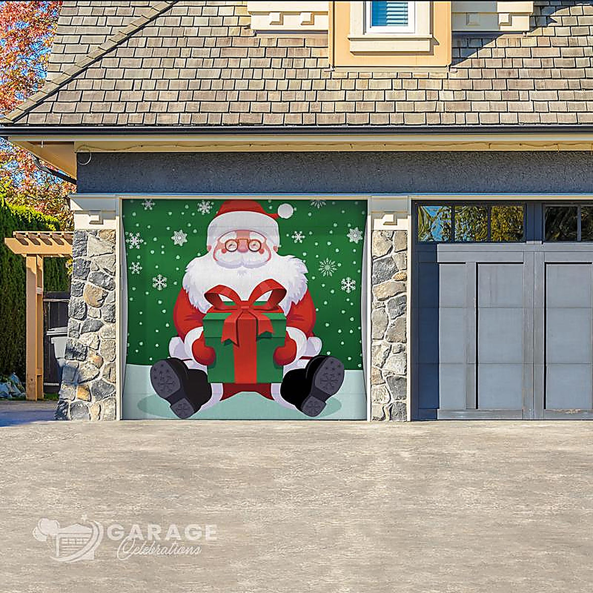 Celebrations - RE1-07-08-005 - Santa 7 ft. x 8 ft. Garage Door Cover