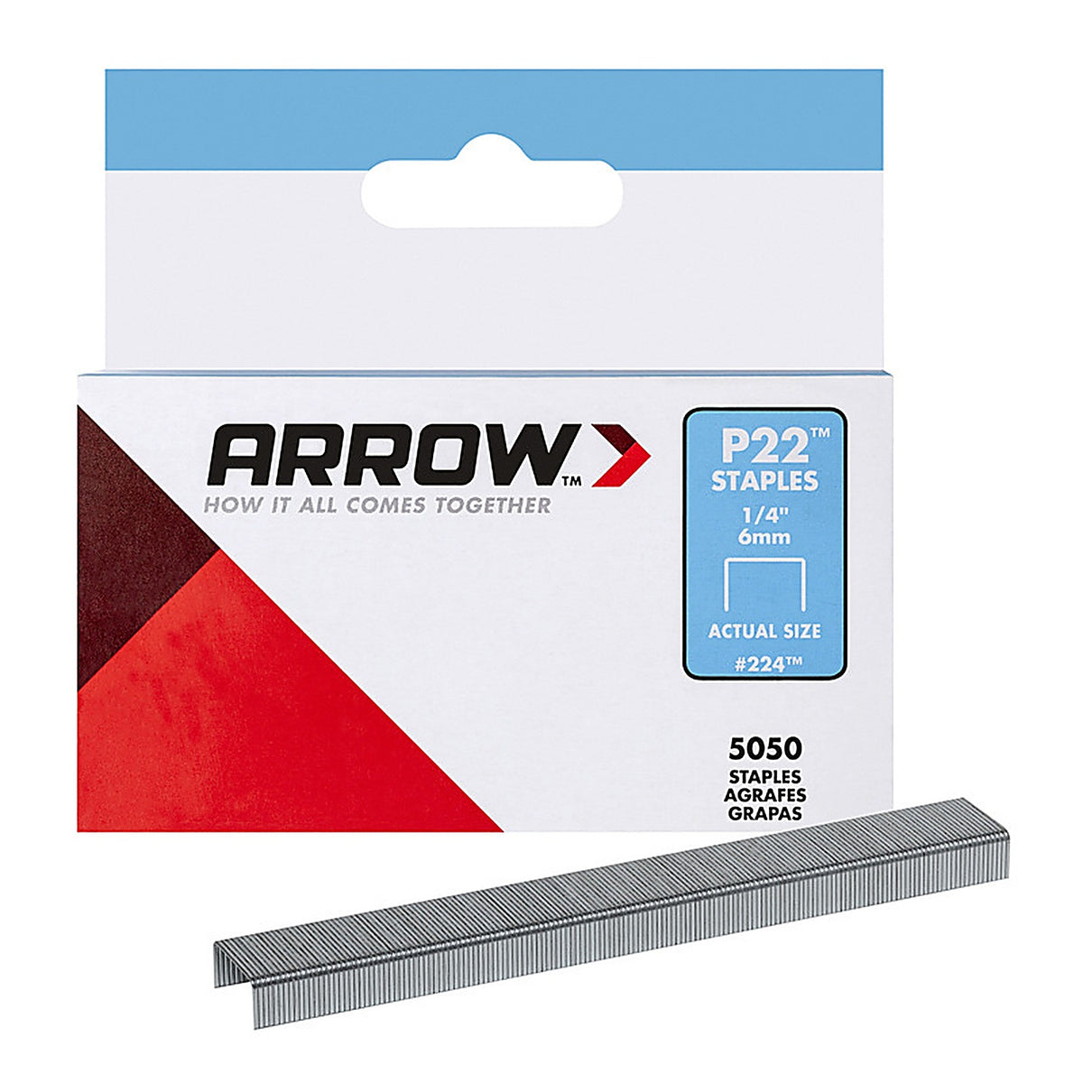 Arrow Fastener - 224 - P22 7/16 in. W x 1/4 in. L 24 Ga. Medium Crown Staples 5050/Pack