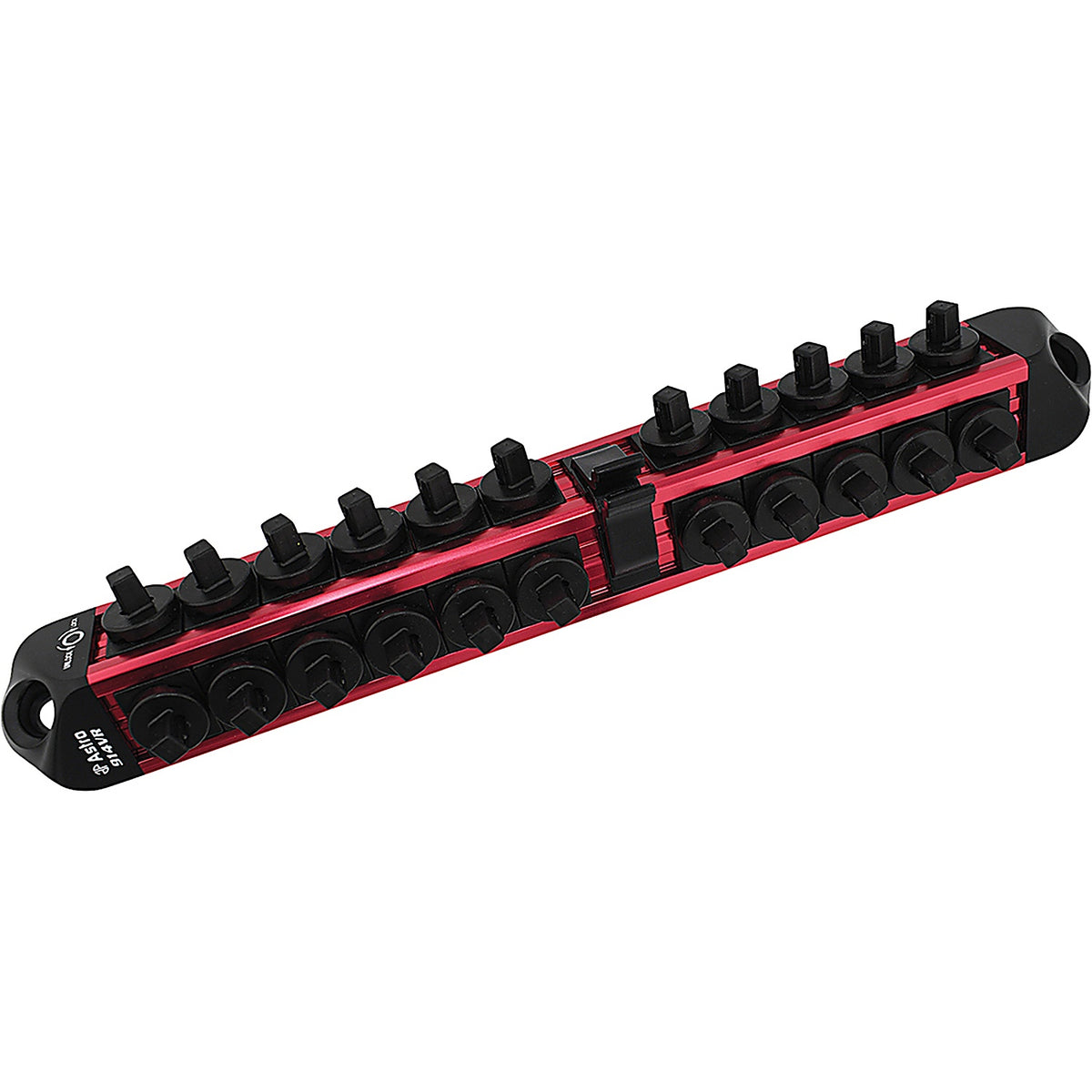 Astro Pneumatic - 914VR - 1/4 Inch Drive V12 Locking Magnetic Socket Organizer for 22 Sockets + Ratchet - Red