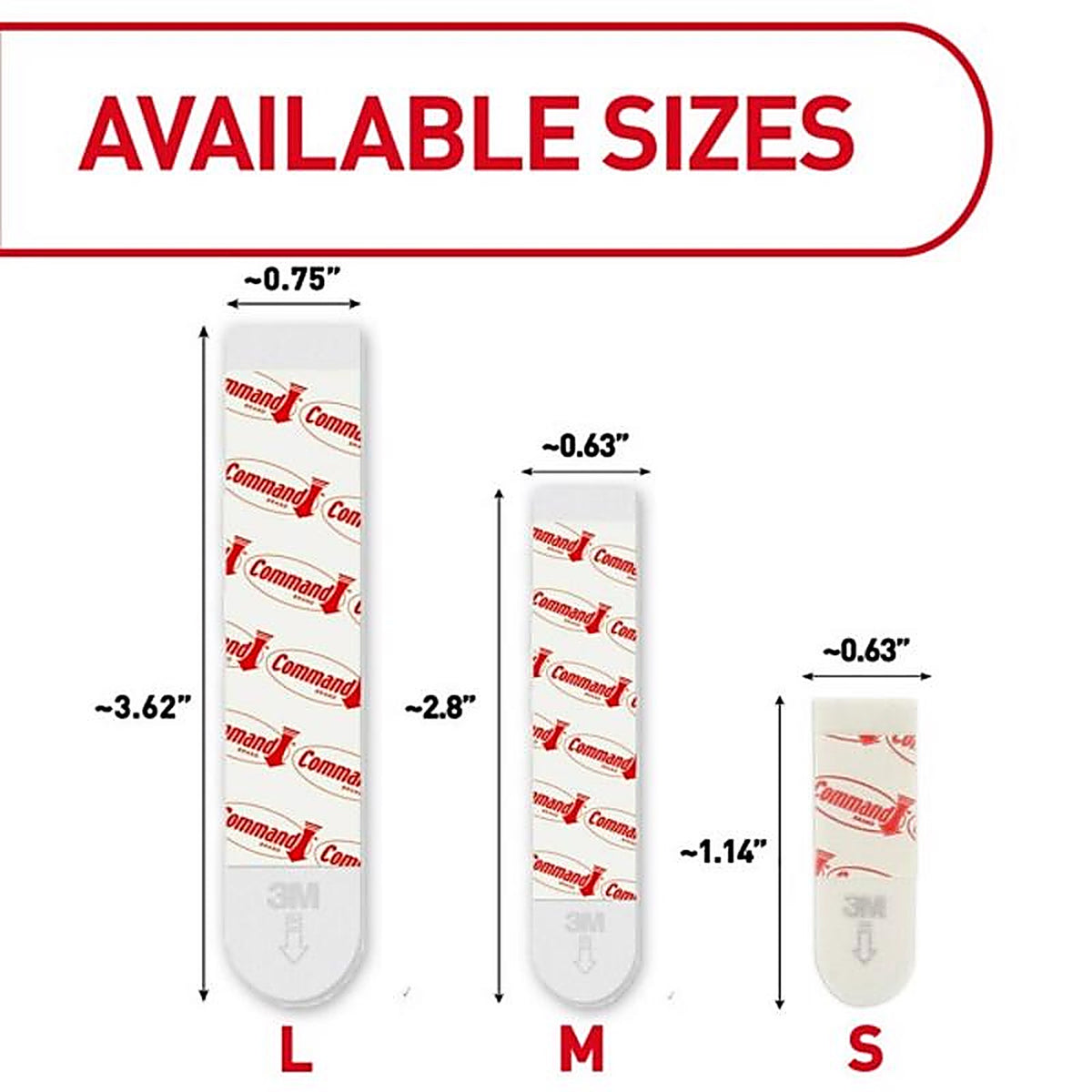 3M - 17023P-ES - Large Foam Adhesive Strips 4 in. L - 1/Pack