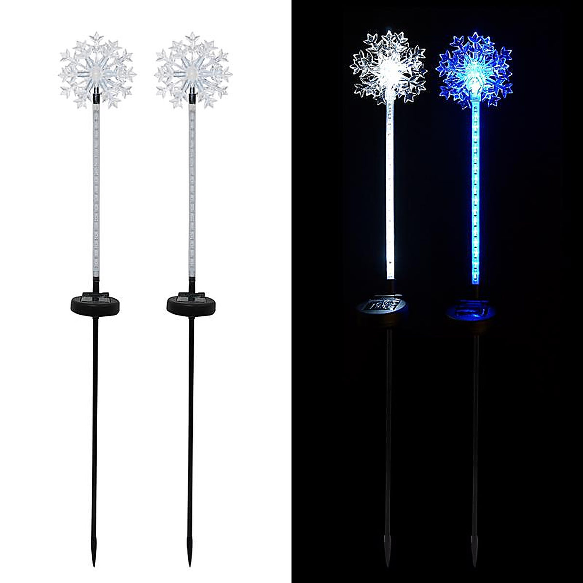 Alpine - QLP232BB-12 - LED Pathway Decor Solar Snowflake Garden Stake