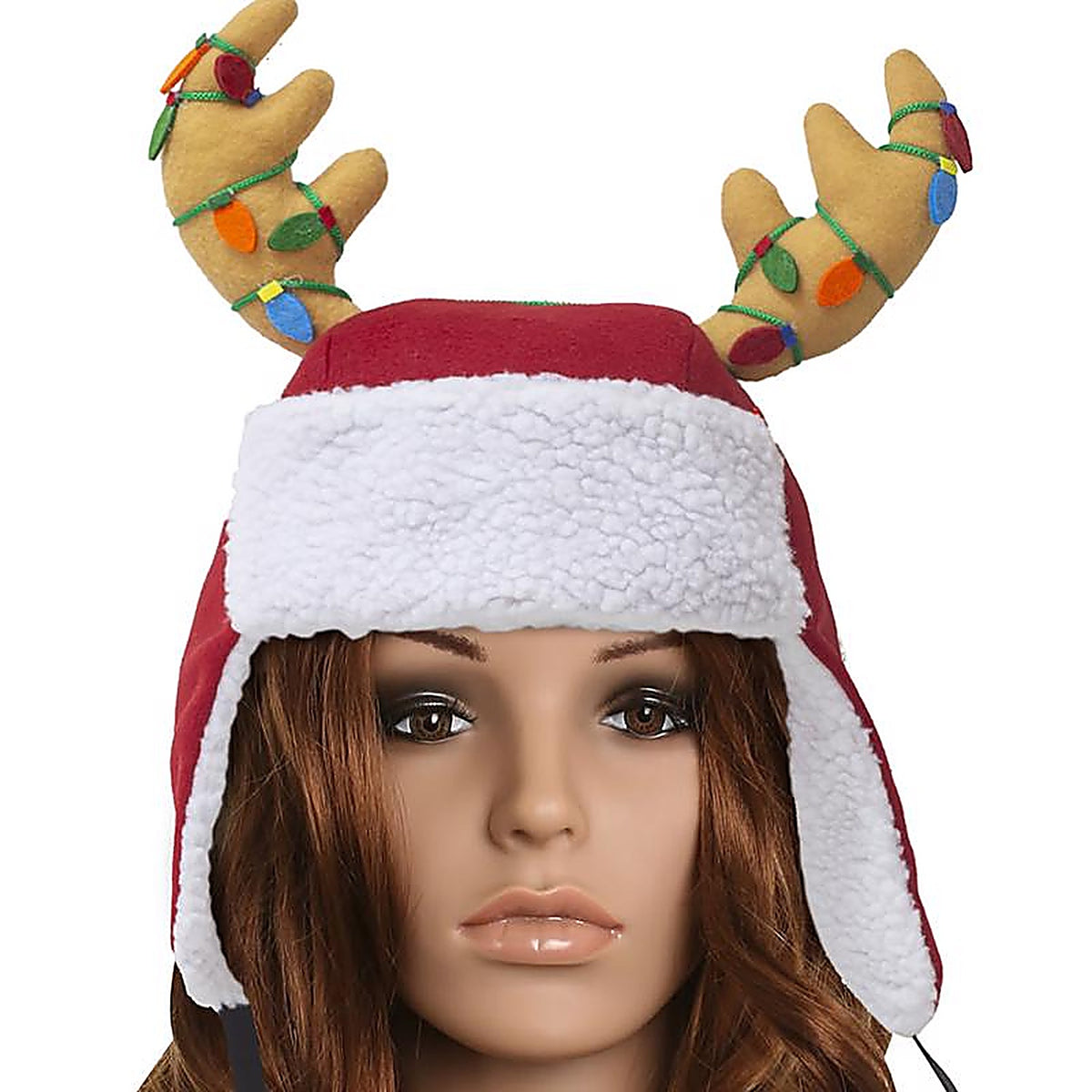 Dyno - 0408937-2 - Red/White Antler Antler Santa Hat