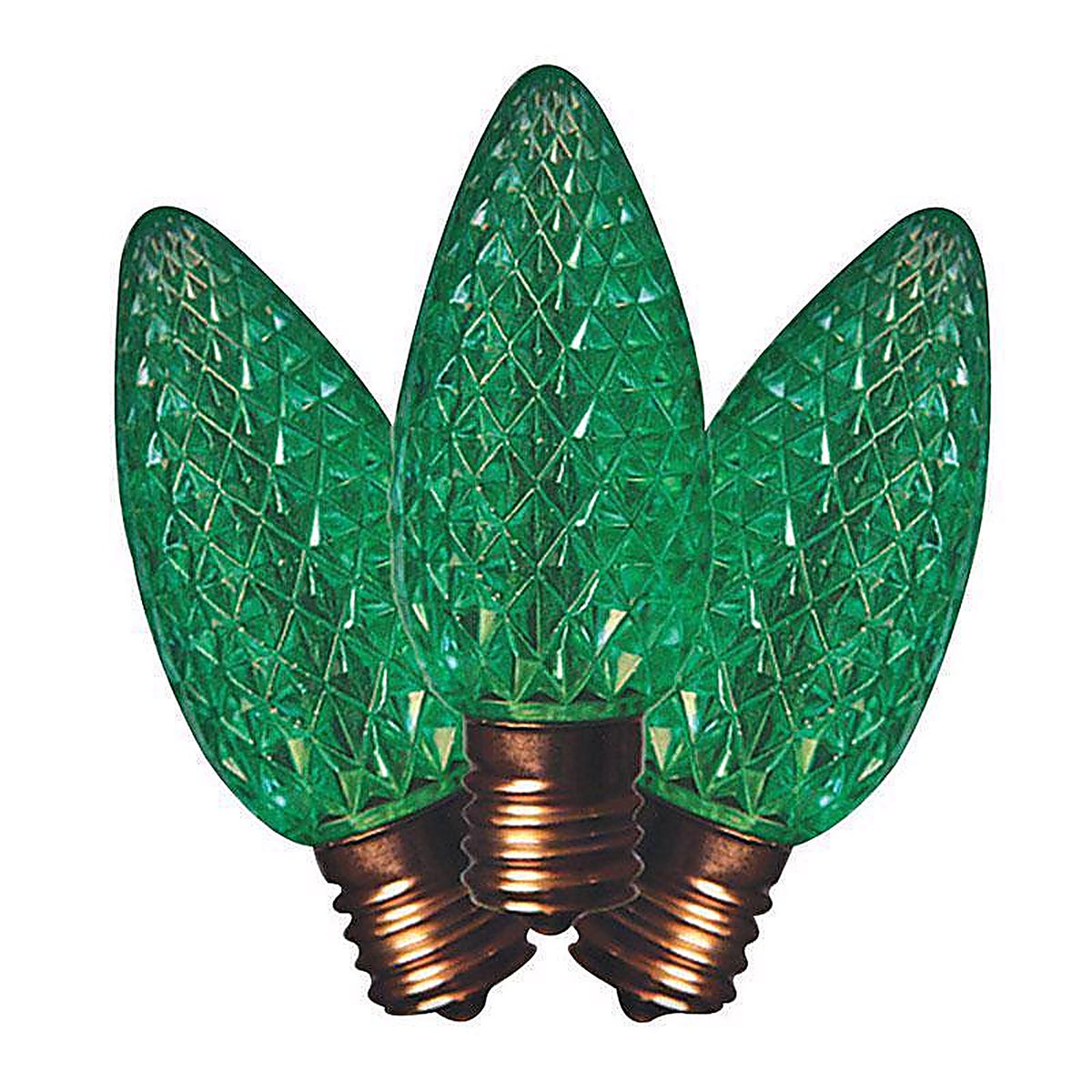 Holiday Bright Lights - BU25LEDFC9-TGRA - LED C9 Green 25 count Replacement Christmas Light Bulbs