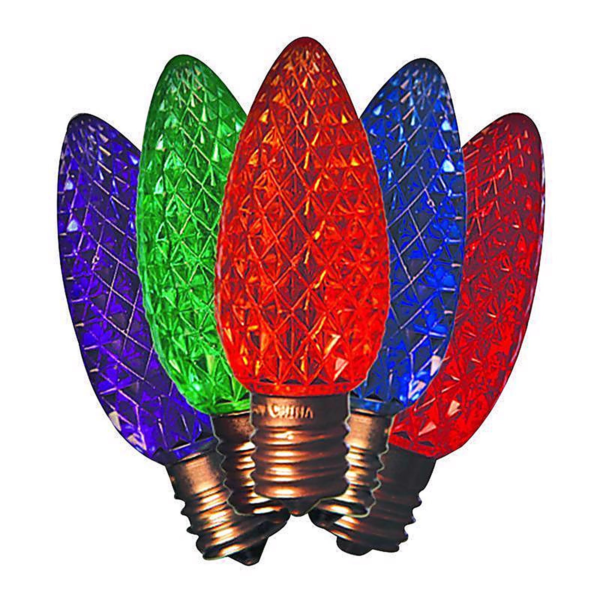 Holiday Bright Lights - BU25LEDFC9-TMUA - LED C9 Multi-color 25 count Replacement Christmas Light Bulbs