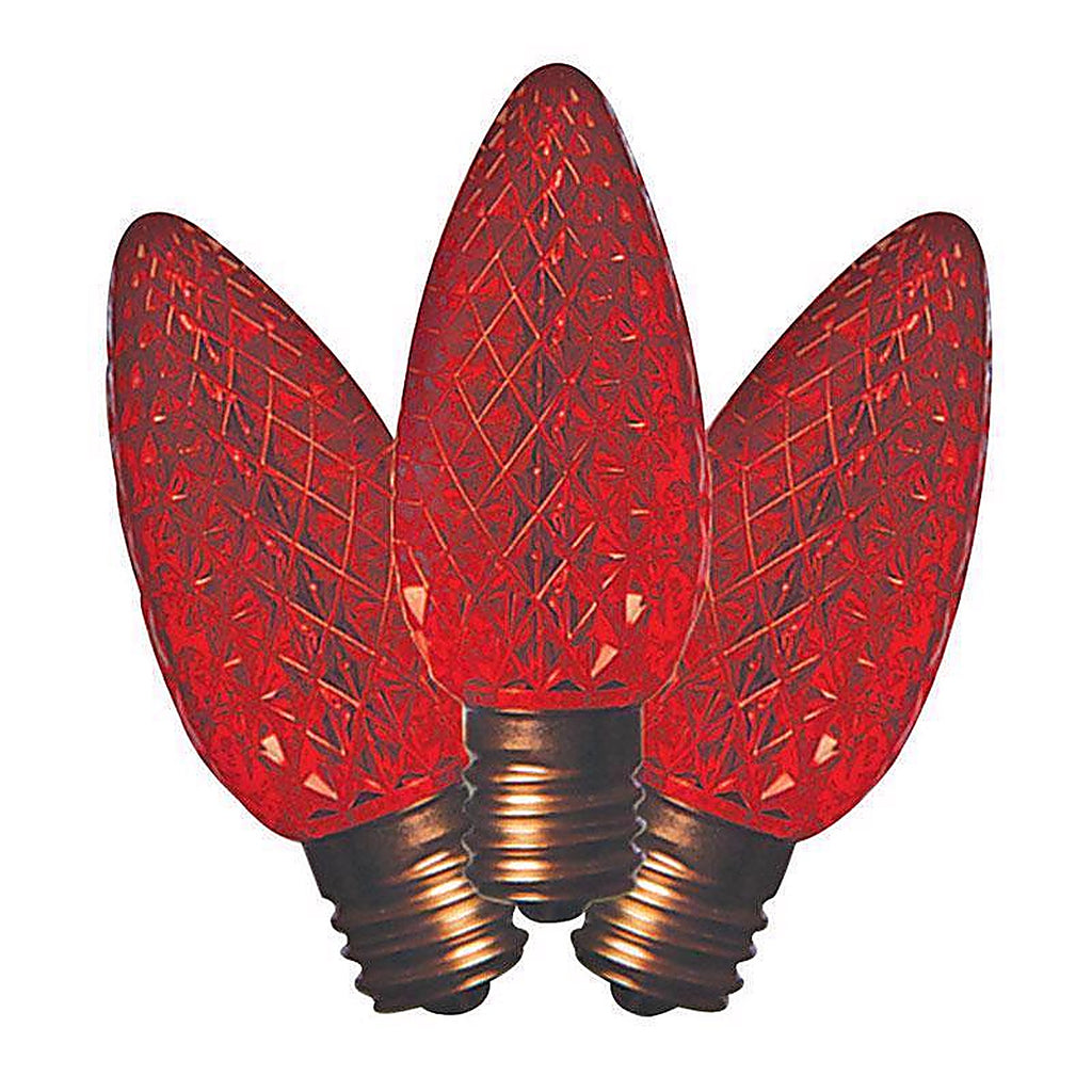 Holiday Bright Lights - BU25LEDFC9-TRDA - LED C9 Red 25 count Replacement Christmas Light Bulbs