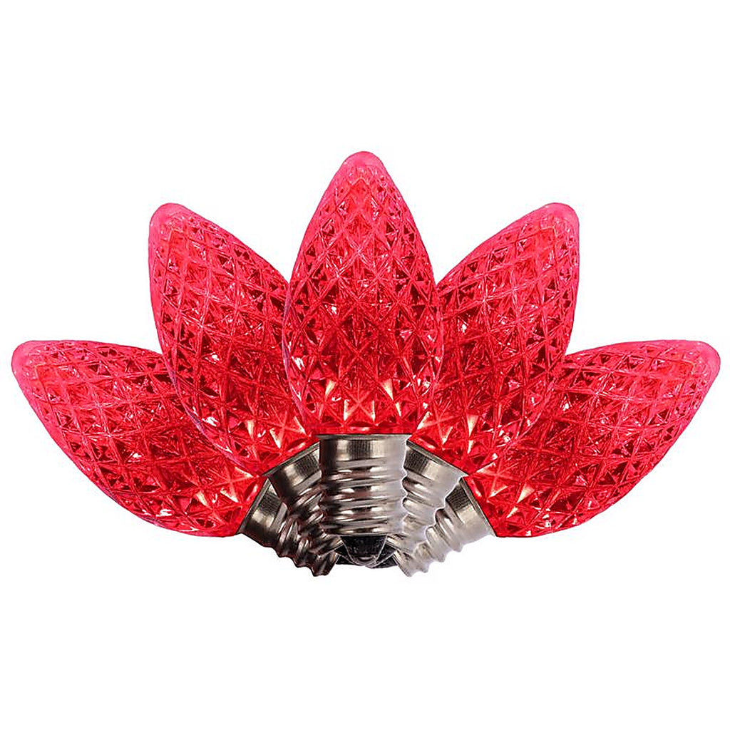Holiday Bright Lights - BU25LEDFC7-TRDA - LED C7 Red 25 count Replacement Christmas Light Bulbs