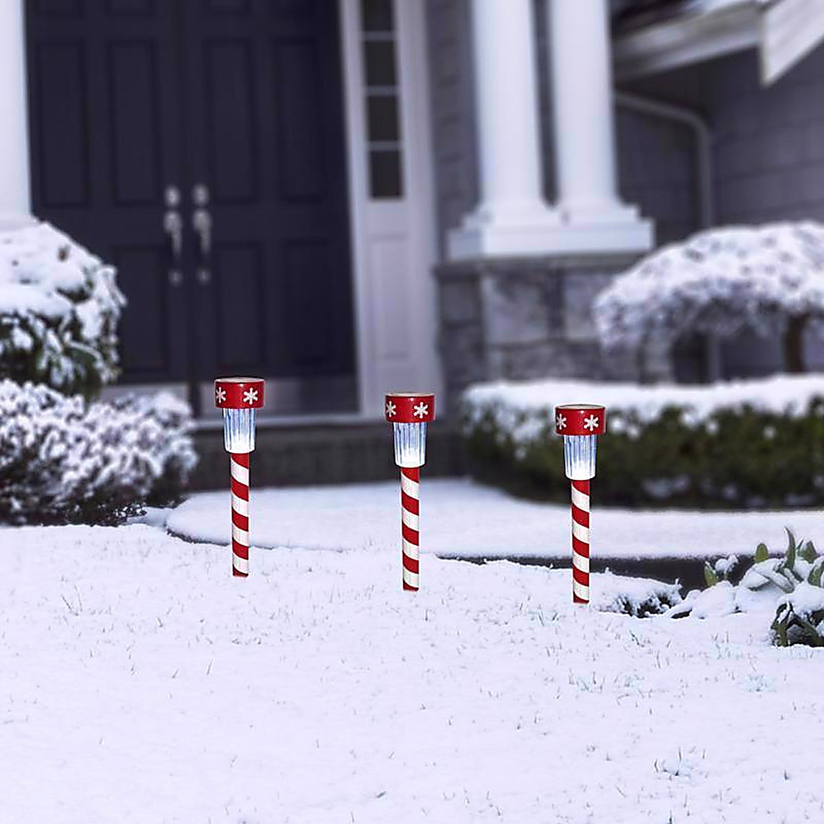 Alpine - SLZ136BB-48 - Pathway Decor Solar Powered Lighted Candy Cane Stake
