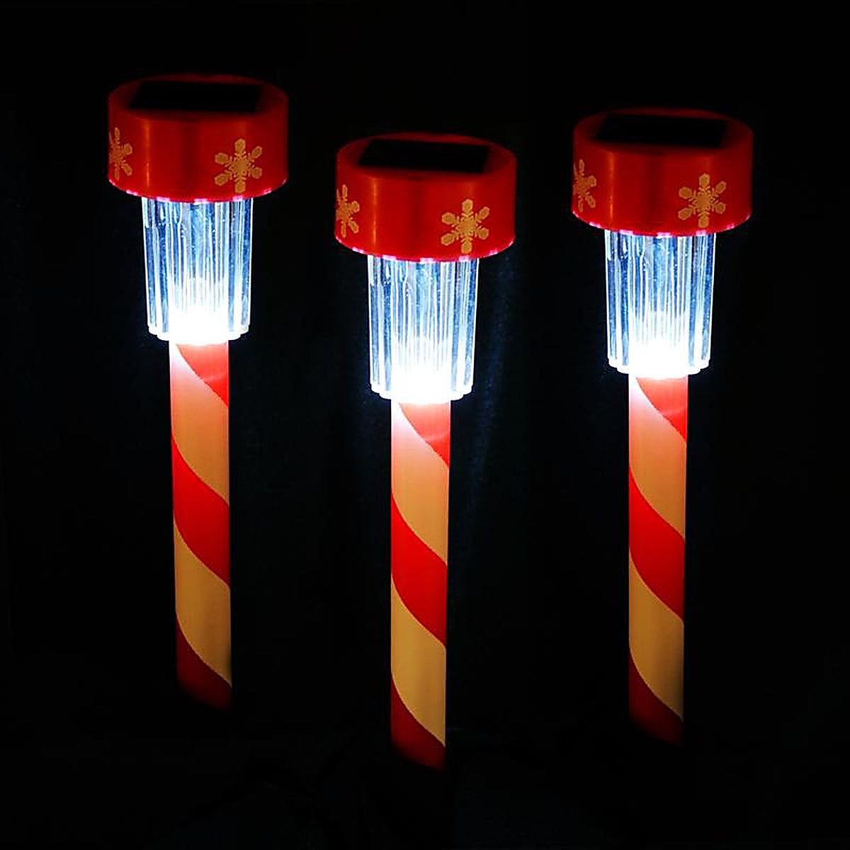 Alpine - SLZ136BB-48 - Pathway Decor Solar Powered Lighted Candy Cane Stake