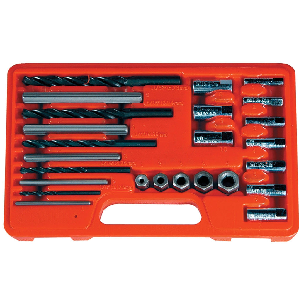 Astro Pneumatic - 9447 - 25 Pc. Screw Extractor, Drill & Guide Set