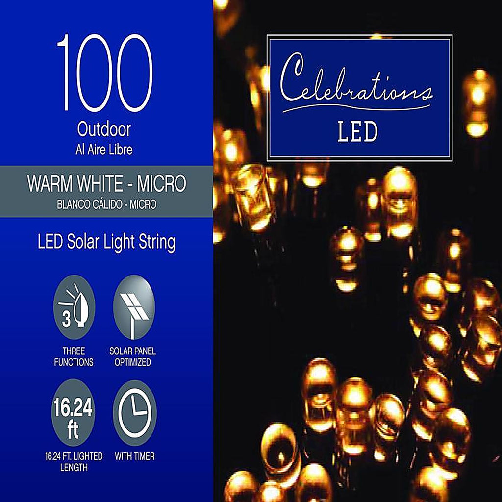 Celebrations - X170331-88-W - LED Clear/Warm White 100 count String Christmas Lights 19.6 ft.
