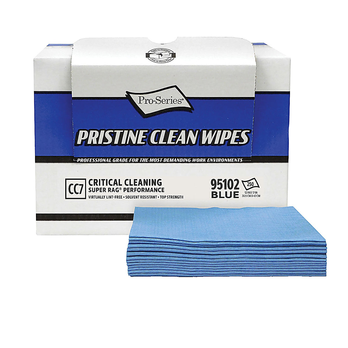MDI Wipes - 95102 - PRISTINE Critical Cleaning Wipes - Blue