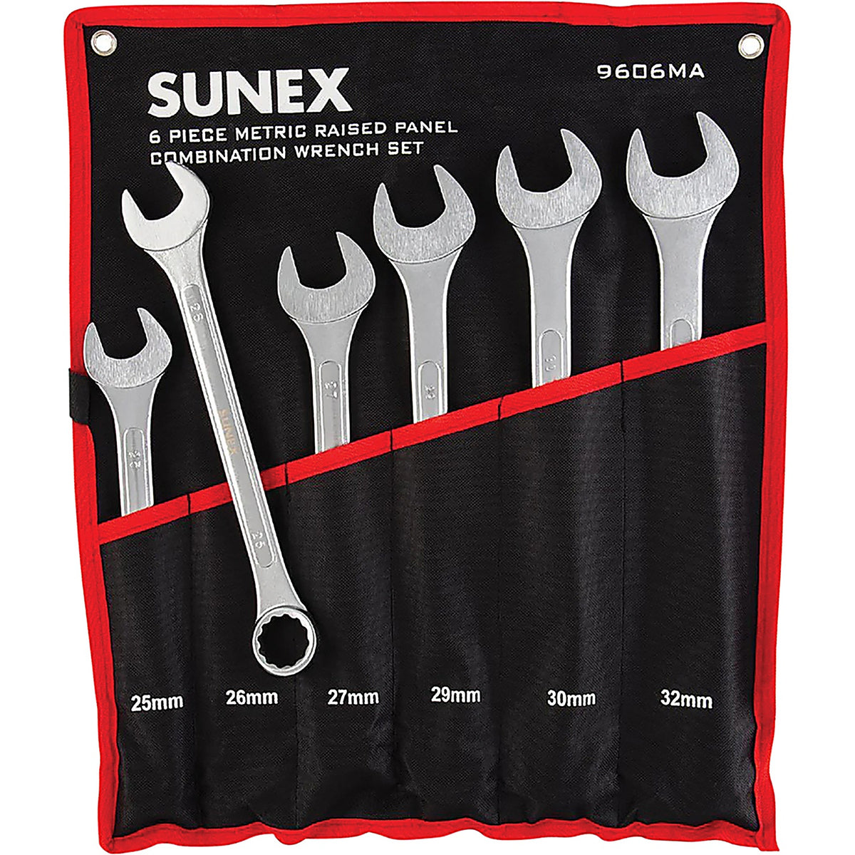 Sunex Tools - 9606MA - RAISED PANEL METRIC COMBINATION WRENCH SET