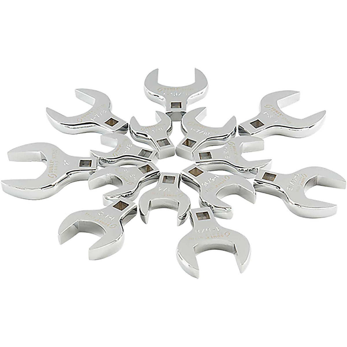 Sunex Tools - 9721A - 1/2 Dr. Jumbo SAE Crowfoot Wrench Set 14-Piece