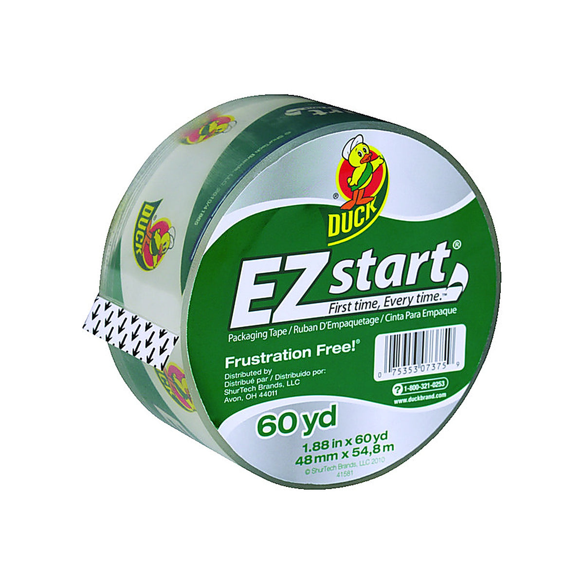 Duck - 299002 - EZ Start 1.88 in. W X 60 yd L Packing Tape Clear