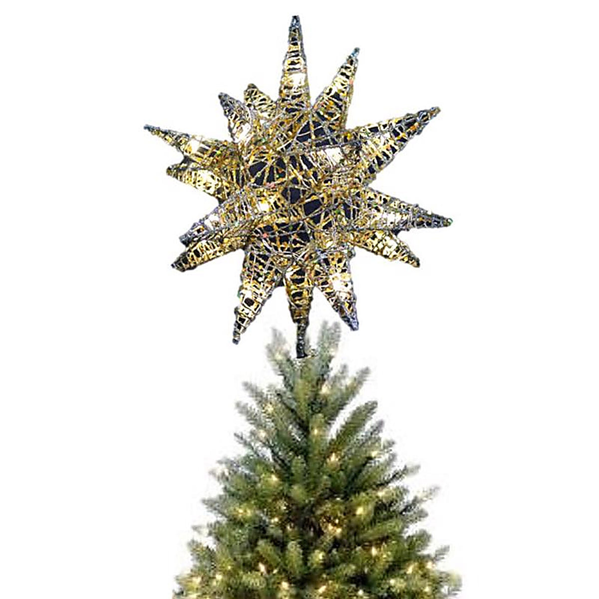 Celebrations - 49236-71 - LED Gold Microdot Star Tree Topper