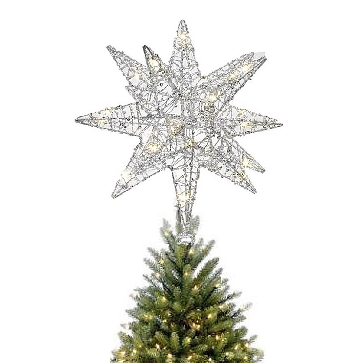 Celebrations - 49235-71 - LED Silver Microdot Star Tree Topper