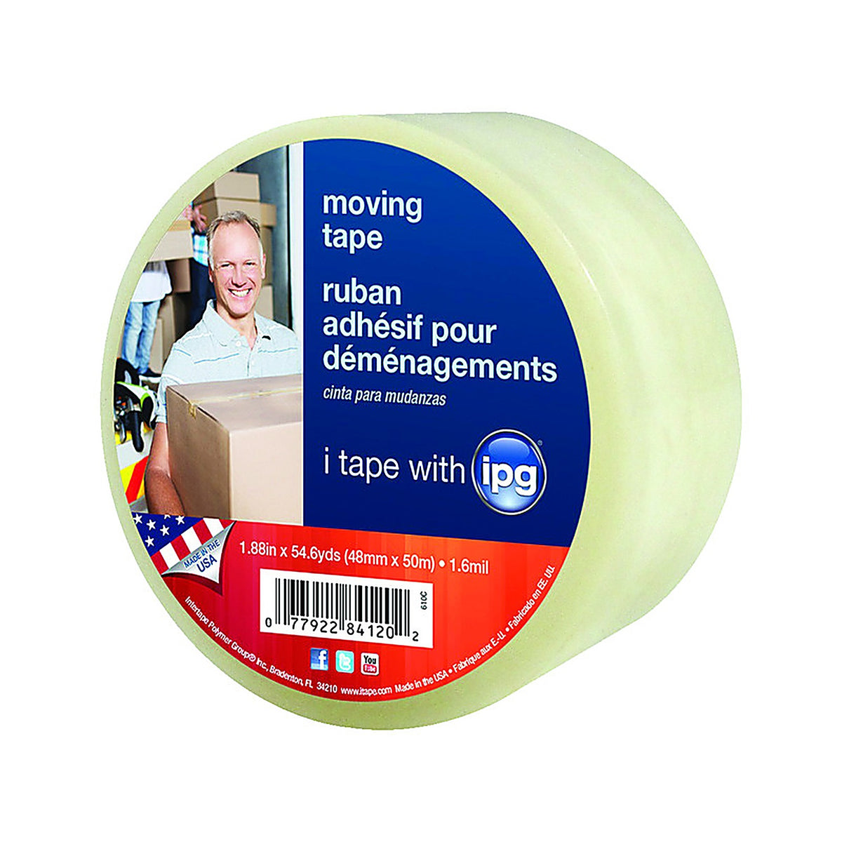 IPG - 610C - 1.88 in. W X 54.6 yd L Moving Tape Clear