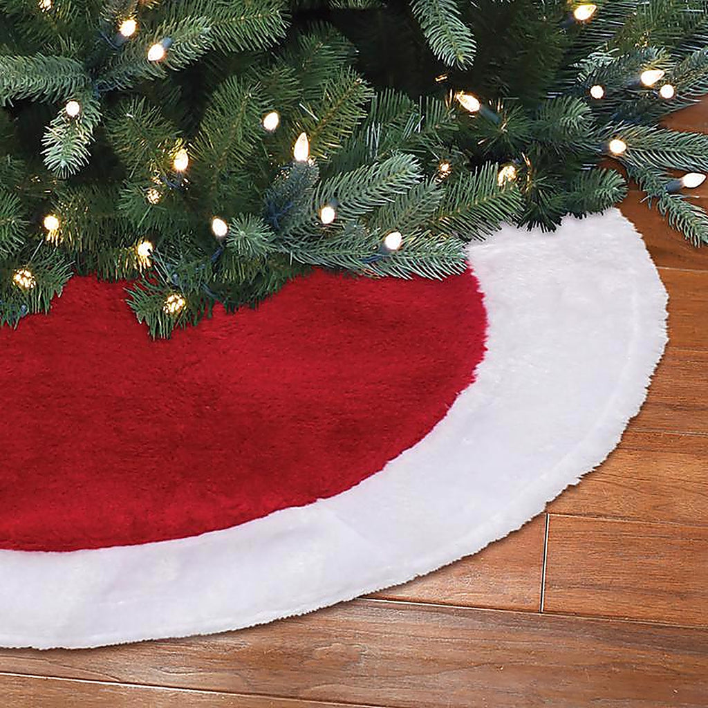 Dyno - 2186809-1AC - Red Plush Tree Skirt Christmas Decoration