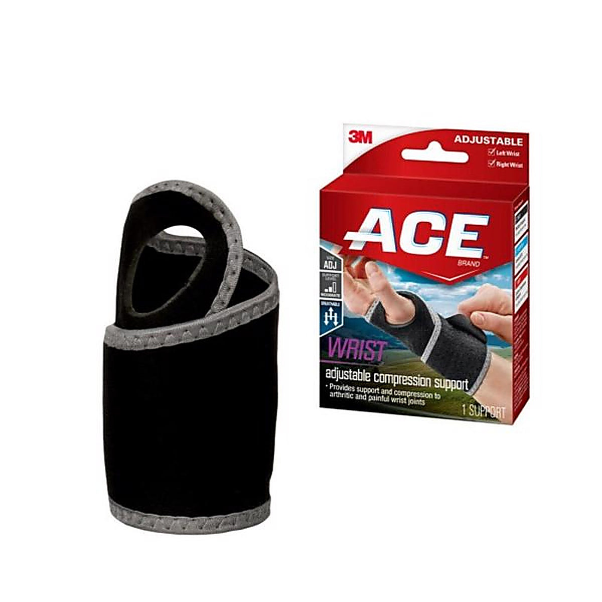 3M - 203966 - Ace Black Wrist Support 1 pk