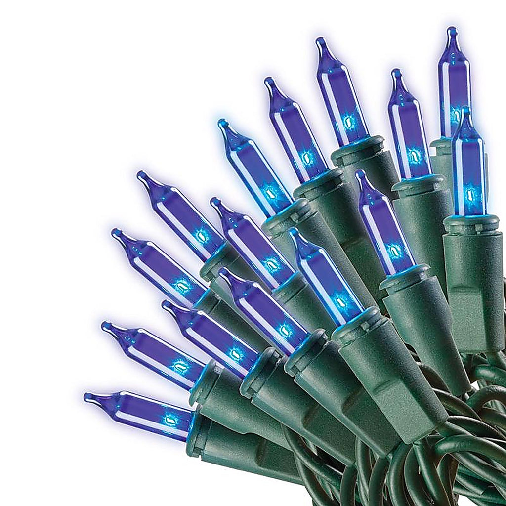 Celebrations - 4004-71 - Incandescent Mini Blue 100 count String Christmas Lights 20 ft.
