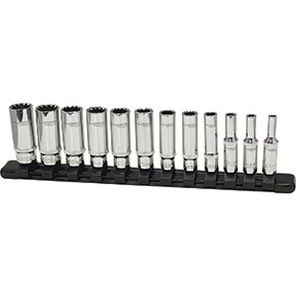 Platinum Tech - 99812 - 12pc 1/4IN Dr Metric Deep Spline Socket Set