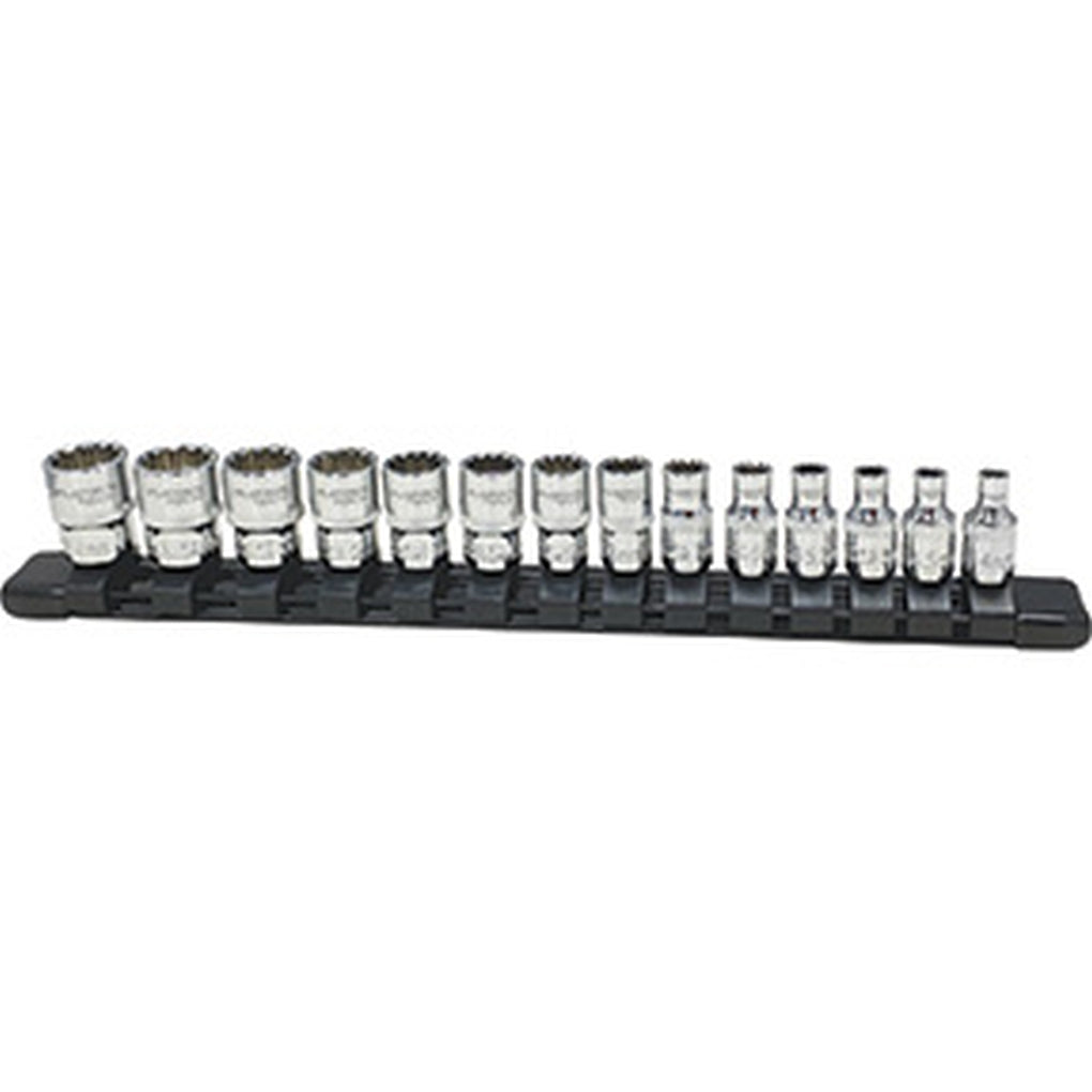 Platinum Tech - 99814 - 14pc 1/4IN Dr Metric Spline Socket Set