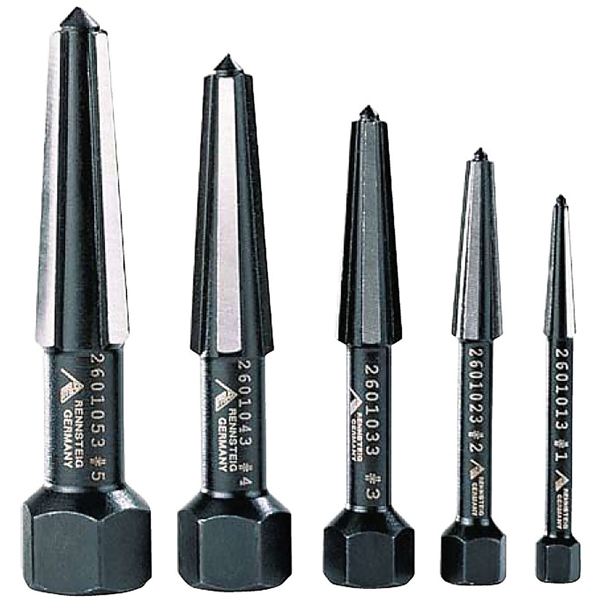 Knipex - 9R4719003 - Screw Extractor Double-Edged Set 5 Parts (Size 1-5 in Vinyl Pouch)