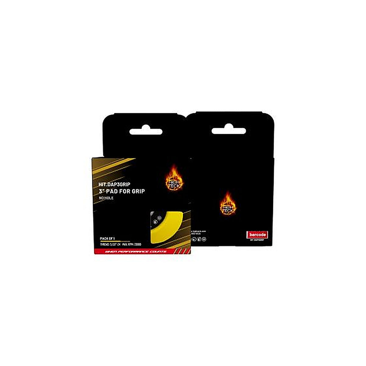 High Teck Products - DAP3GRIP - 3 No-Hole Back Up Pad for Grip Disc with Thread 5/16-25