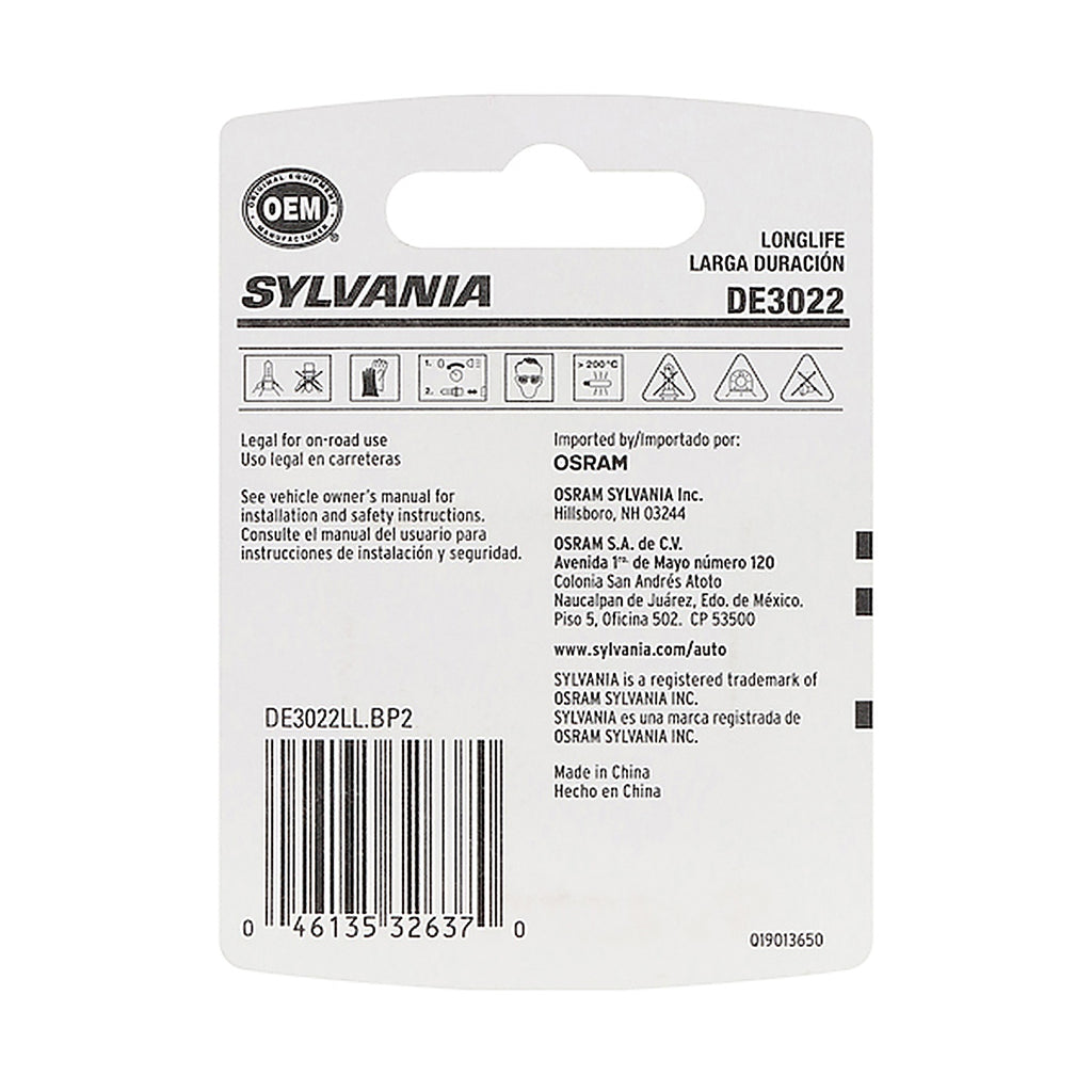 Sylvania - DE3022LLBP2 - De3022 Long Life Mini Bulb, 2 Pack