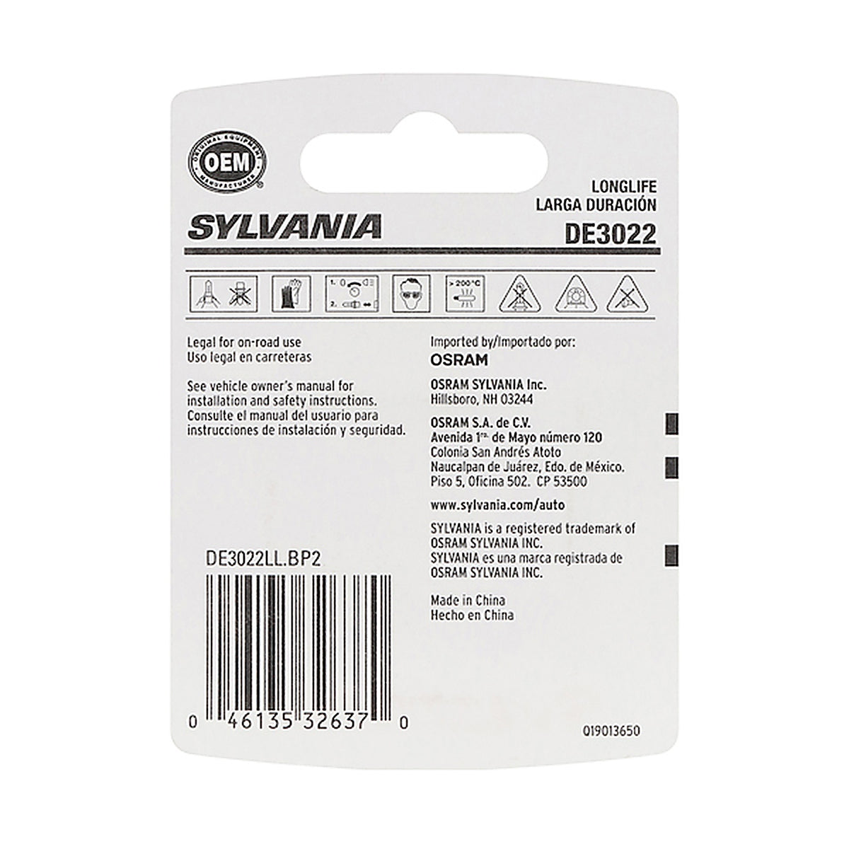 Sylvania - DE3022LLBP2 - De3022 Long Life Mini Bulb, 2 Pack
