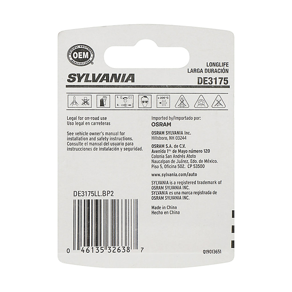 Sylvania - DE3175LLBP2 - De3175 Long Life Mini Bulb, 2 Pack
