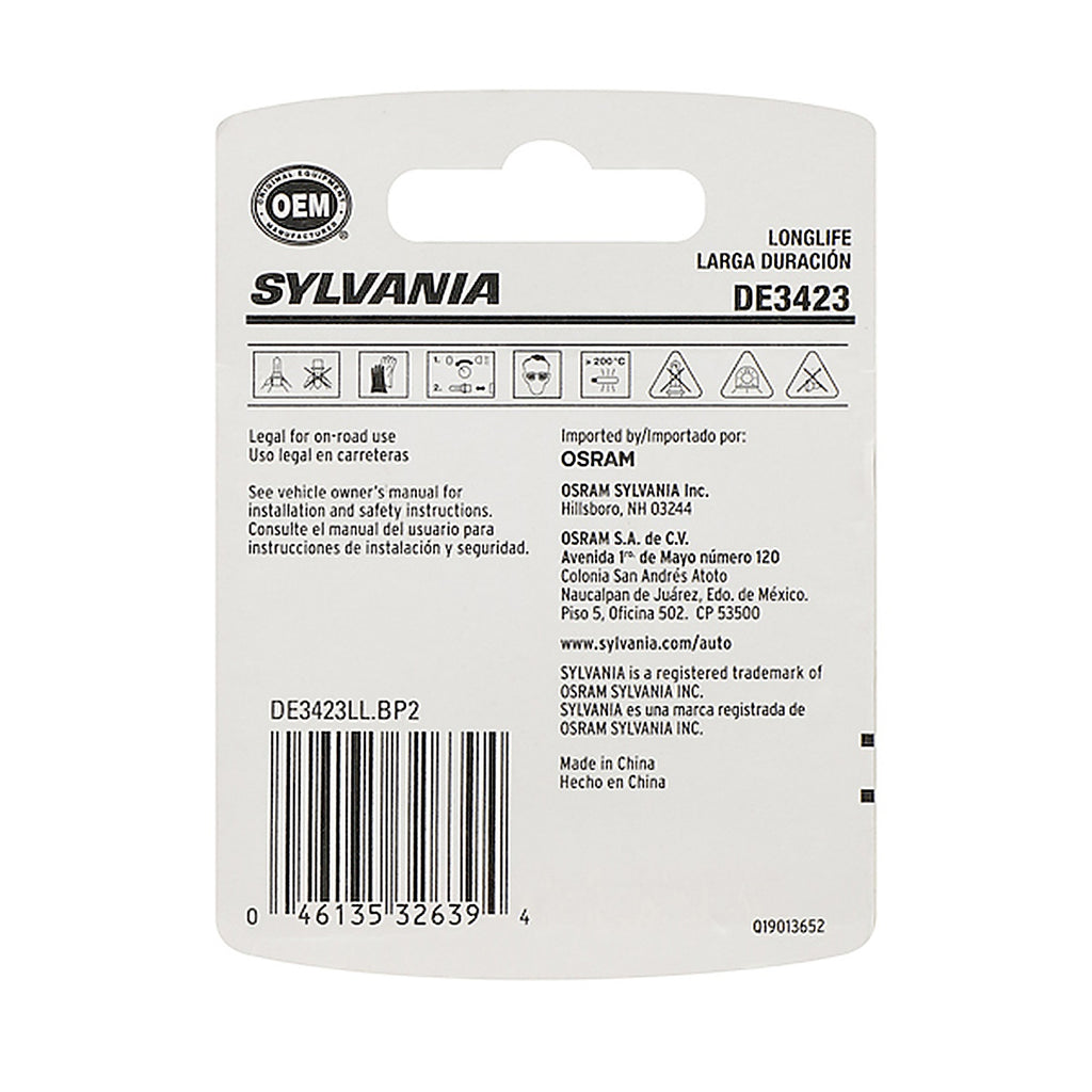 Sylvania - DE3423LLBP2 - De3423 Long Life Mini Bulb, 2 Pack
