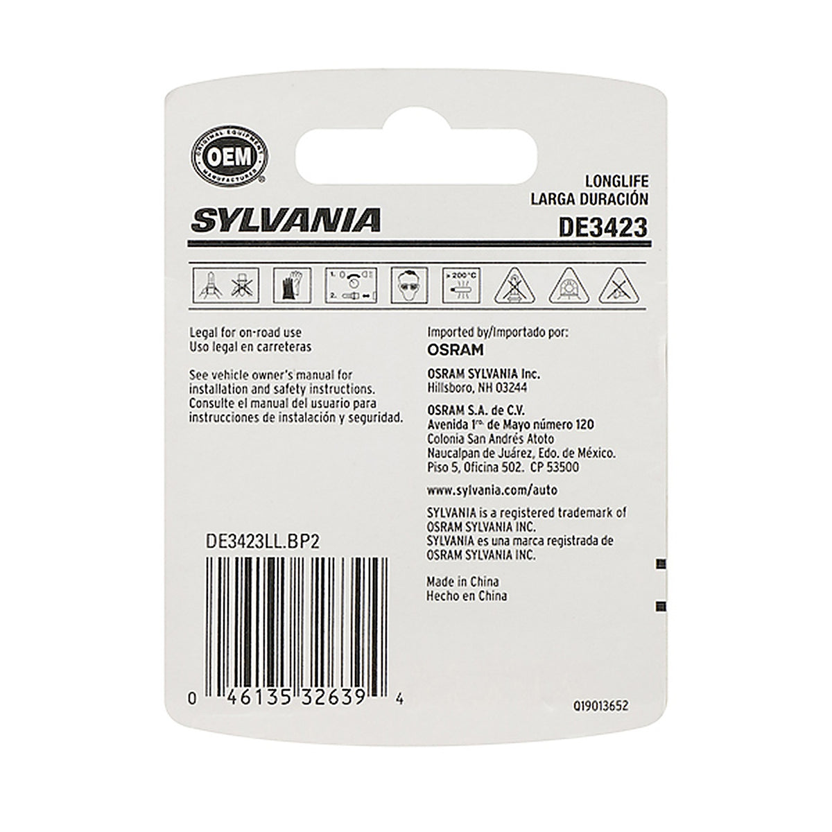 Sylvania - DE3423LLBP2 - De3423 Long Life Mini Bulb, 2 Pack