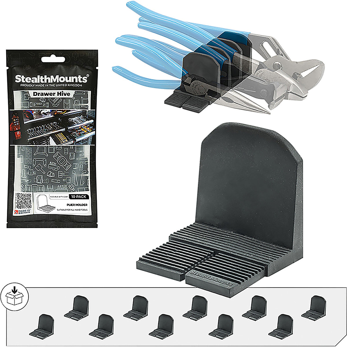 StealthMounts - DHSP-PL-10 - Drawer Hive Plier Holder