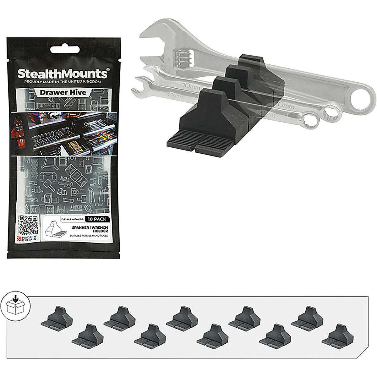 StealthMounts - DHSP-SP-10 - Drawer Hive Spanner/Wrench Holder