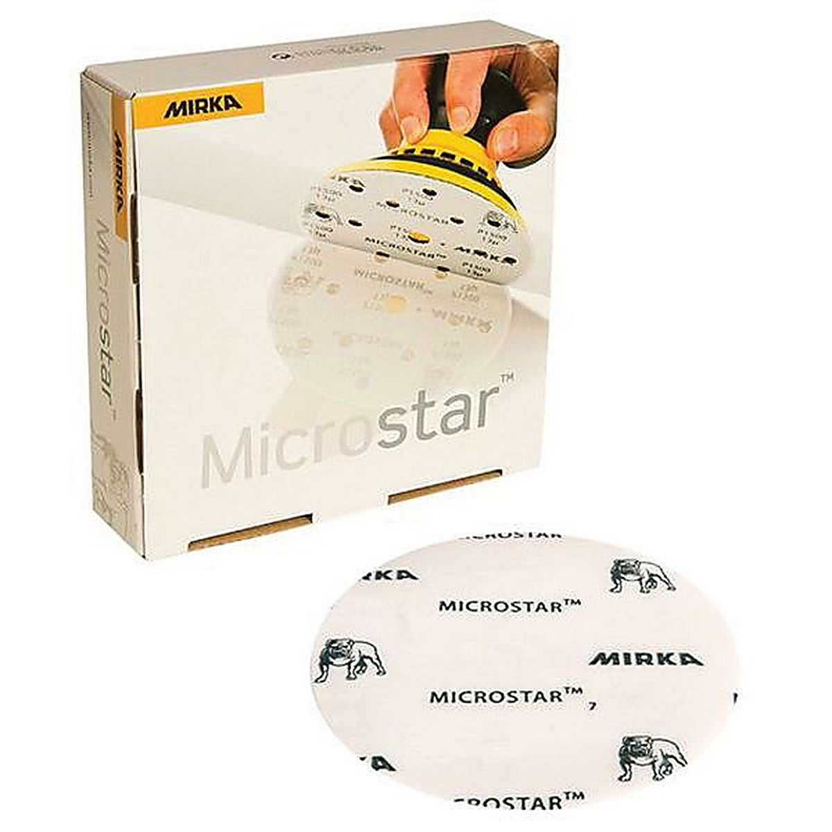 Mirka - FM6221500 - Microstar Fm Series Semi-Open Coated Grip-On Sanding Disc, 6 Inch, P1500 Grit, Aluminum Oxide