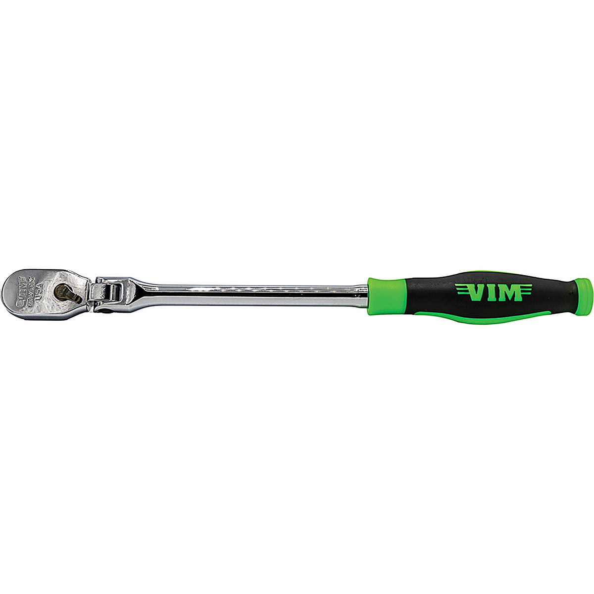 VIM Tools - FRCG6USA - 3/8 ft Drive 12 ft Oal. 90T Flex Head Ratchet w/Comfort Grip - USA Made