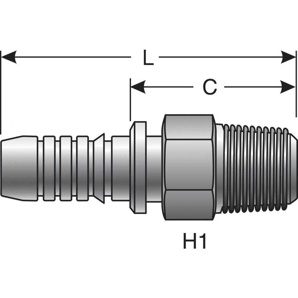 Gates - G20100-0608 - Hydraulic Coupling / Adapter