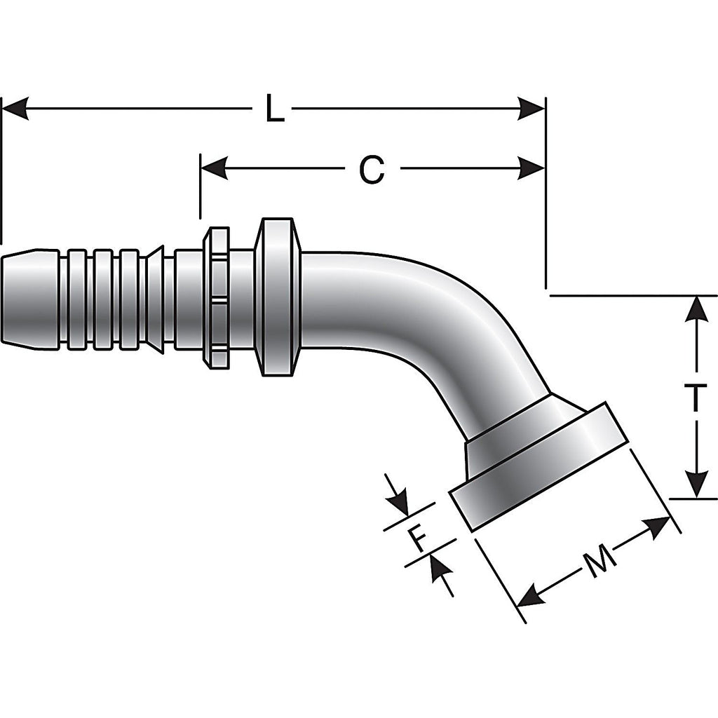 Gates - G20309-2020 - Code 61 O-Ring Flange - 60 Bent Tube