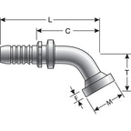 Gates - G20311-2024 - Code 61 O-Ring Flange - 67 1/2 Bent Tube