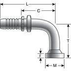 Gates - G20315-1212 - Code 61 O-Ring Flange - 90 Bent Tube