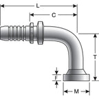 Gates - G20315-1216 - Code 61 O-Ring Flange - 90 Bent Tube